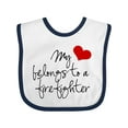thumbnail image 1 of Inktastic My Heart Belongs Firefighter Girls Baby Bib, 1 of 4