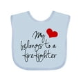 thumbnail image 1 of Inktastic My Heart Belongs Firefighter Girls Baby Bib, 1 of 4