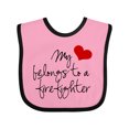 thumbnail image 1 of Inktastic My Heart Belongs Firefighter Girls Baby Bib, 1 of 4