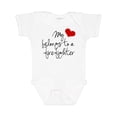 thumbnail image 1 of Inktastic My Heart Belongs Firefighter Girls Baby Bodysuit, 1 of 5