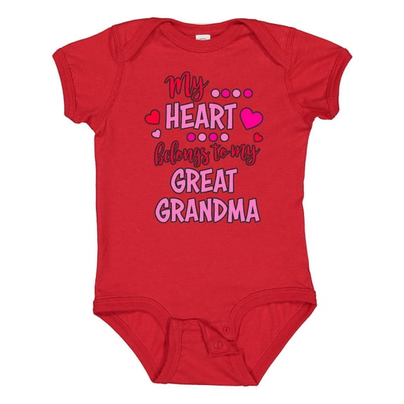 Inktastic My Heart Belongs to My Great Grandma Boys or Girls Baby Bodysuit