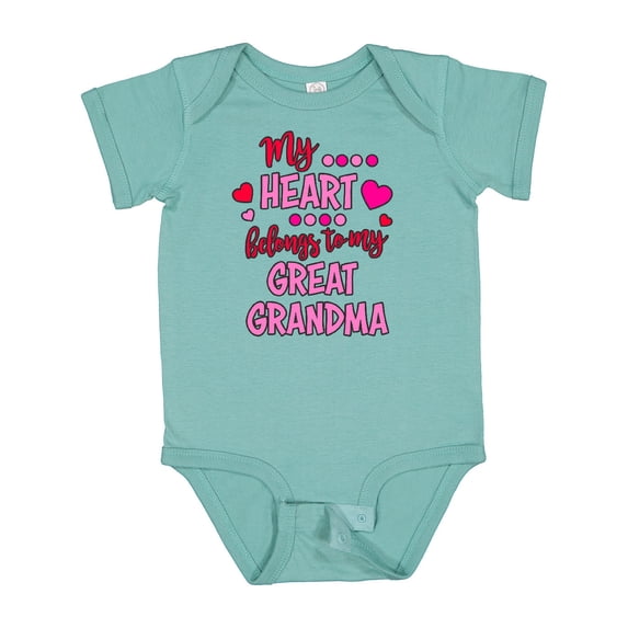 Inktastic My Heart Belongs to My Great Grandma Boys or Girls Baby Bodysuit