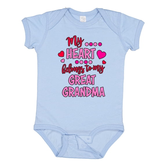 Inktastic My Heart Belongs to My Great Grandma Boys or Girls Baby Bodysuit