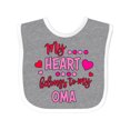 thumbnail image 1 of Inktastic My Heart Belongs to My Oma Boys or Girls Baby Bib, 1 of 4