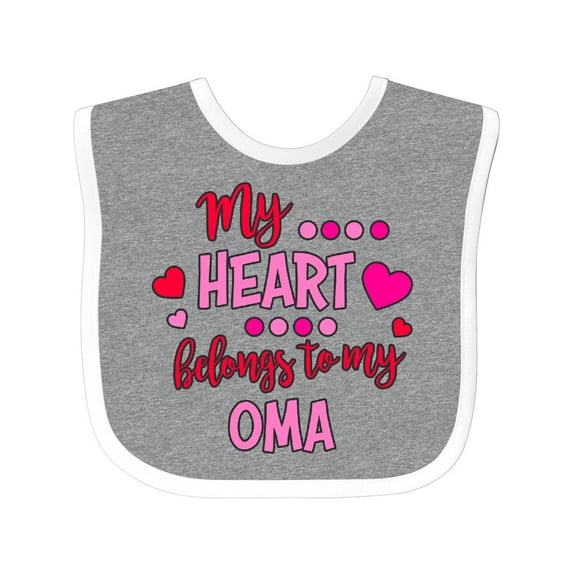 Inktastic My Heart Belongs to My Oma Boys or Girls Baby Bib