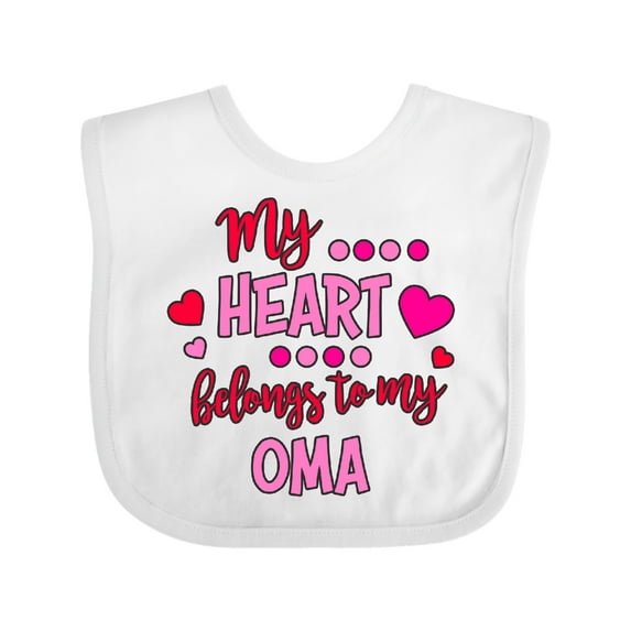 Inktastic My Heart Belongs to My Oma Boys or Girls Baby Bib