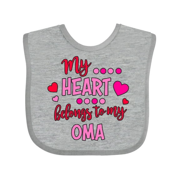 Inktastic My Heart Belongs to My Oma Boys or Girls Baby Bib