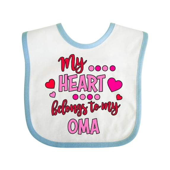 Inktastic My Heart Belongs to My Oma Boys or Girls Baby Bib