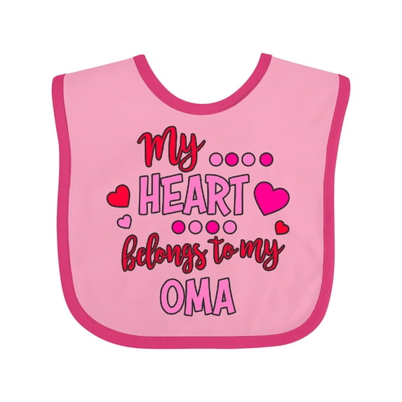 Inktastic My Heart Belongs to My Oma Boys or Girls Baby Bib