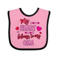 thumbnail image 1 of Inktastic My Heart Belongs to My Oma Boys or Girls Baby Bib, 1 of 4