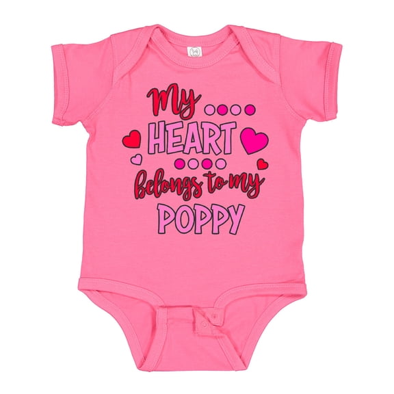 Inktastic My Heart Belongs to My Poppy Boys or Girls Baby Bodysuit