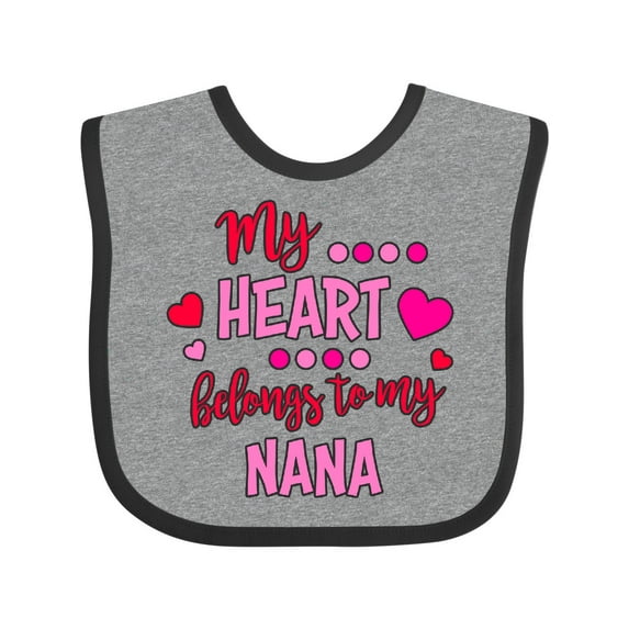 Inktastic My Heart Belongs to my Nana Boys or Girls Baby Bib