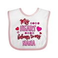 thumbnail image 1 of Inktastic My Heart Belongs to my Nana Boys or Girls Baby Bib, 1 of 4