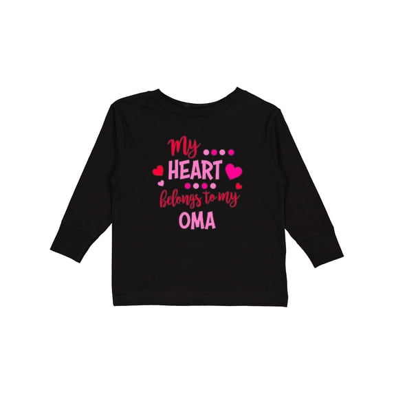 Inktastic My Heart Belongs to my Oma Boys or Girls Long Sleeve Toddler T-Shirt