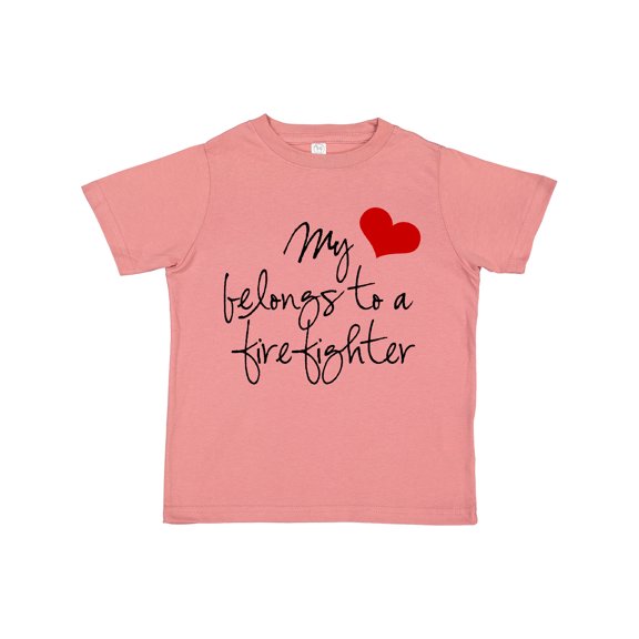 Inktastic My Heart belongs firefighter Girls Toddler T-Shirt