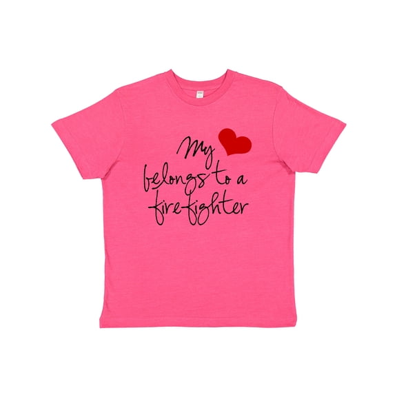 Inktastic My Heart belongs firefighter Youth T-Shirt