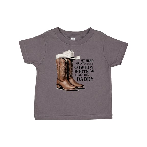 Inktastic My Hero Wears Cowboy Boots Boys or Girls Toddler T-Shirt