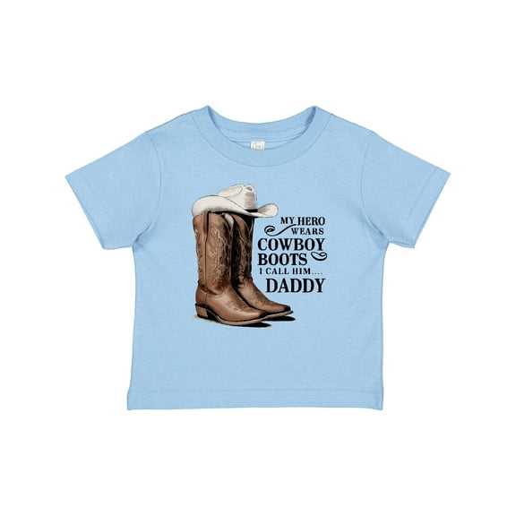 Inktastic My Hero Wears Cowboy Boots Boys or Girls Toddler T-Shirt