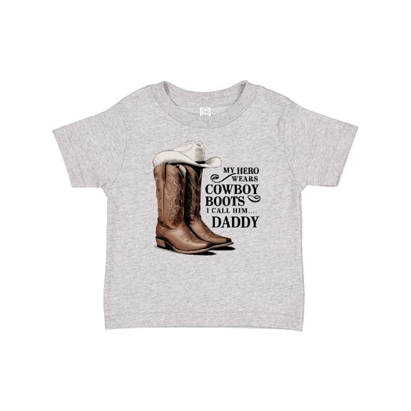 Inktastic My Hero Wears Cowboy Boots Boys or Girls Toddler T-Shirt