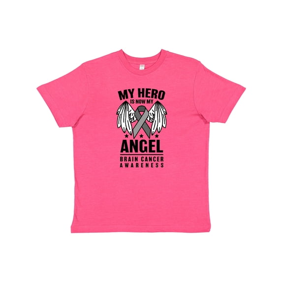 Inktastic My Hero is Now My Angel Brain Cancer Awareness Youth T-Shirt