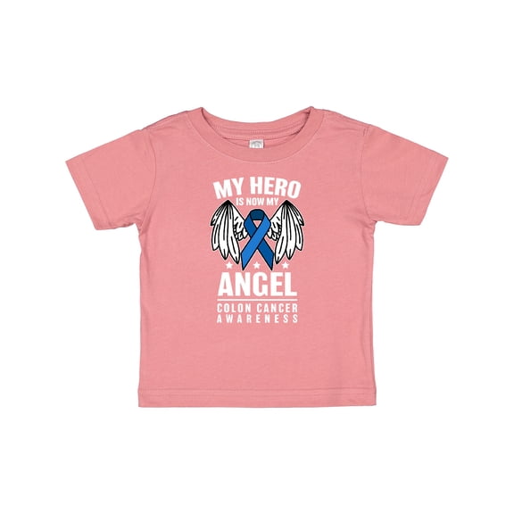 Inktastic My Hero is Now My Angel Colon Cancer Awareness Boys or Girls Baby T-Shirt