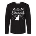 thumbnail image 1 of Inktastic My Kids Have Whiskers- Cat Family Pets Long Sleeve T-Shirt, 1 of 5
