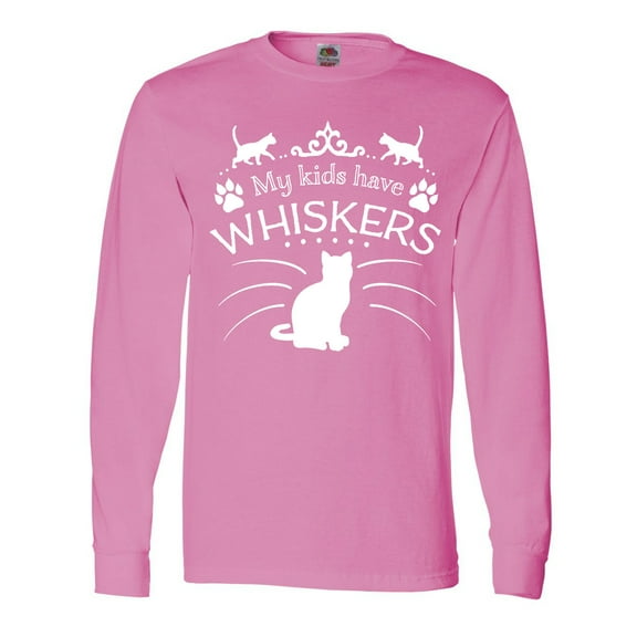 Inktastic My Kids Have Whiskers- Cat Family Pets Long Sleeve T-Shirt