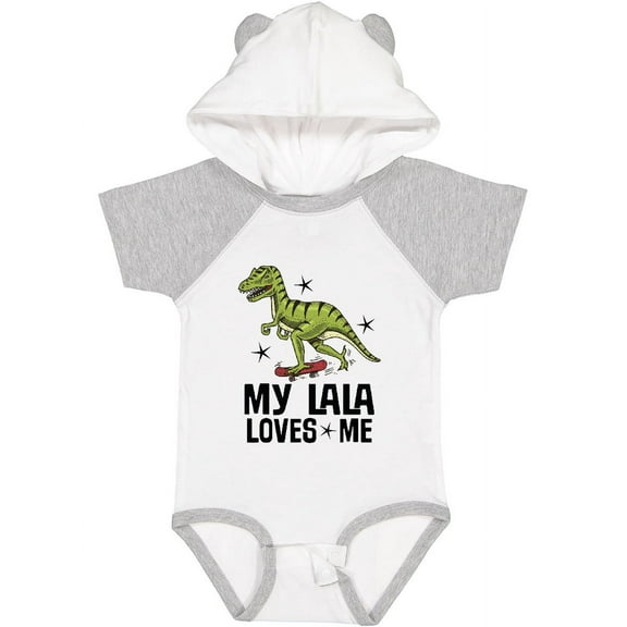 Inktastic My Lala Loves Me Dinosaur Boys Baby Bodysuit