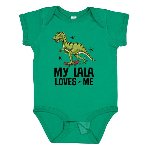 Inktastic My Lala Loves Me Dinosaur Boys Baby Bodysuit