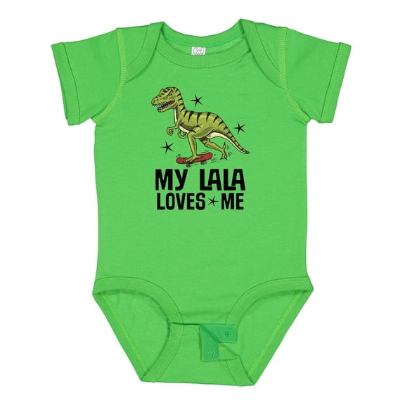Inktastic My Lala Loves Me Dinosaur Boys Baby Bodysuit