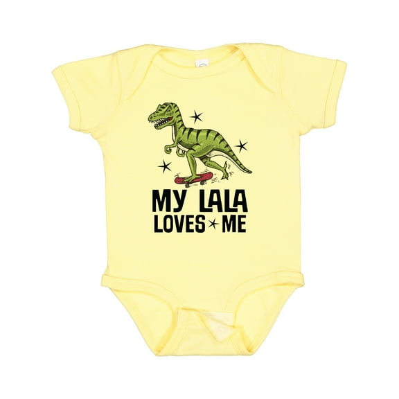 Inktastic My Lala Loves Me Dinosaur Boys Baby Bodysuit