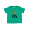 thumbnail image 1 of Inktastic My Lala Loves Me Dinosaur Boys Baby T-Shirt, 1 of 5