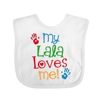 Inktastic My Lala Loves Me Grandchild Boys or Girls Baby Bib