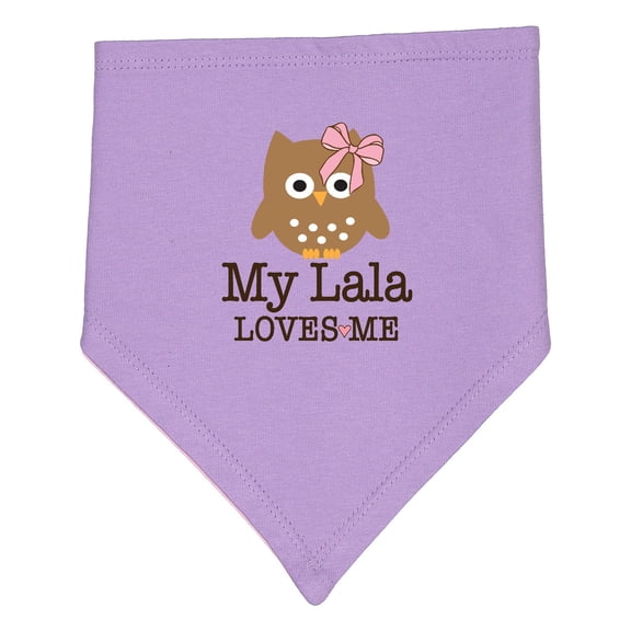 Inktastic My Lala Loves Me Grandchild Owl Baby Bandana Bib
