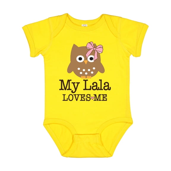 Inktastic My Lala Loves Me Grandchild Owl Girls Baby Bodysuit