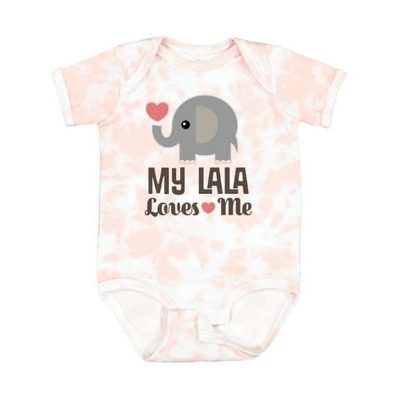 Inktastic My Lala Loves Me Grandkids Elephant Boys or Girls Baby Bodysuit