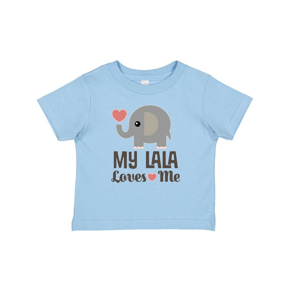 Inktastic My Lala Loves Me Grandkids Elephant Boys or Girls Baby T-Shirt