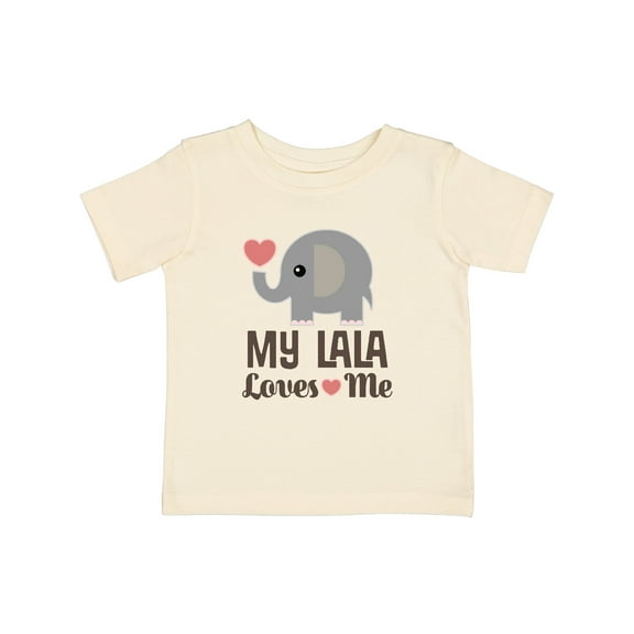 Inktastic My Lala Loves Me Grandkids Elephant Boys or Girls Baby T-Shirt
