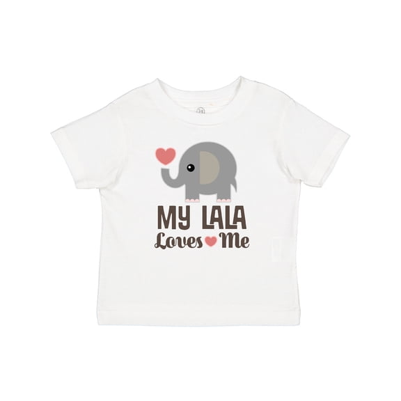 Inktastic My Lala Loves Me Grandkids Elephant Boys or Girls Baby T-Shirt