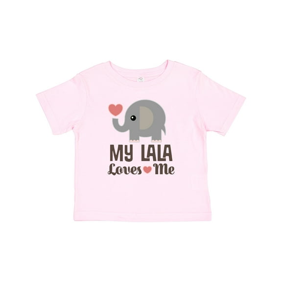 Inktastic My Lala Loves Me Grandkids Elephant Boys or Girls Baby T-Shirt