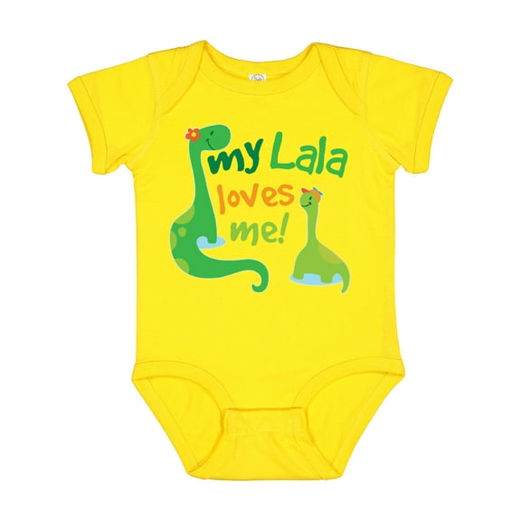 Inktastic My Lala Loves Me Grandson Dinosaur Boys Baby Bodysuit
