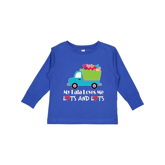 Inktastic My Lala Loves Me Grandson Truck Boys Long Sleeve Toddler T-Shirt