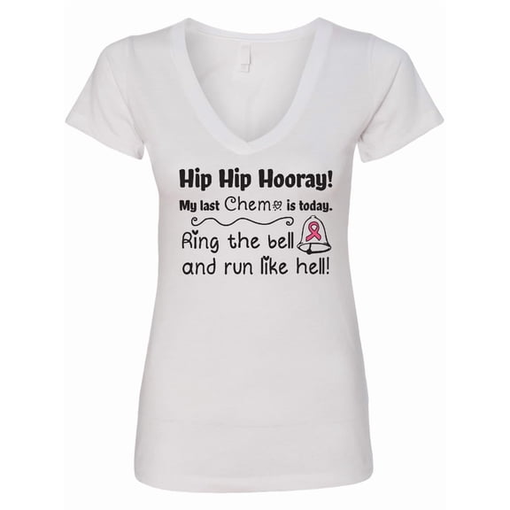 Inktastic My Last Chemo Women's V-Neck T-Shirt