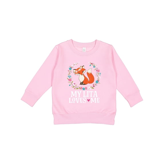 Inktastic My Lita Loves Me Girls Grandchild Fox Toddler Sweatshirt