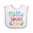 thumbnail image 1 of Inktastic My Lita Loves Me Grandchild Boys or Girls Baby Bib, 1 of 4
