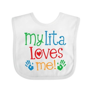 Inktastic My Lita Loves Me Grandchild Boys or Girls Baby Bib