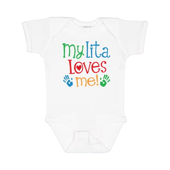 Inktastic My Lita Loves Me Grandchild Boys or Girls Baby Bodysuit
