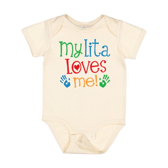 Inktastic My Lita Loves Me Grandchild Boys or Girls Baby Bodysuit