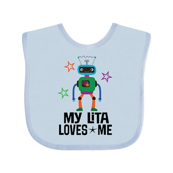 Inktastic My Lita Loves Me Grandson Boys Baby Bib