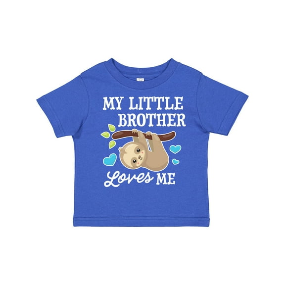 Inktastic My Little Brother Loves Me with Sloth and Hearts Boys or Girls Toddler T-Shirt